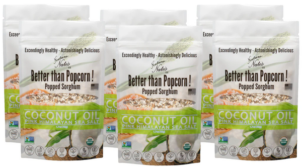 Organic Popped Sorghum Coconut Oil Pink Himalayan Sea Salt