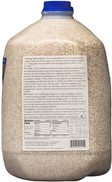Organic Popping Sorghum, DIY Do It Yourself - 6 lb