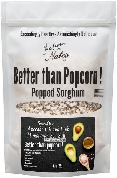 Snack-ORAC Black Popped Sorghum Avocado Oil & Pink Himalayan Sea Salt
