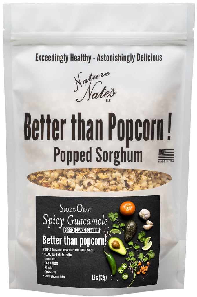 Snack-ORAC Black Popped Sorghum Spicy Guacamole