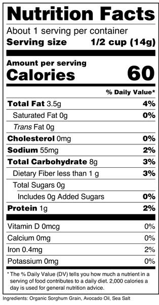 Popped Sorghum Avocado Oil & Sea Salt 36 Pack Of 0.5 oz