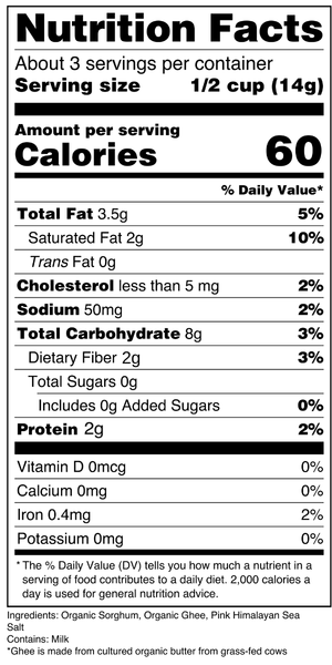 Popped Sorghum with Ghee Butter