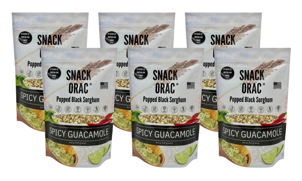 Snack-ORAC Black Popped Sorghum Spicy Guacamole