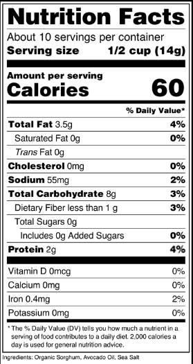 SMILO Sorghum Chips Avocado Oil & Sea Salt (Subscription)